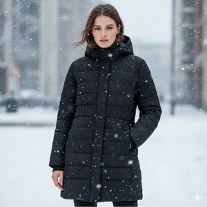 Zuda Midnight Black Puffer Coat